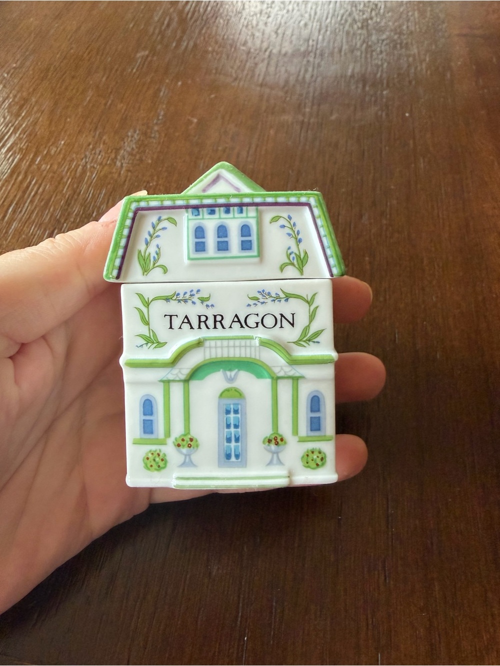 Tarragon Lenox Spice Village Jar - Green & Blue